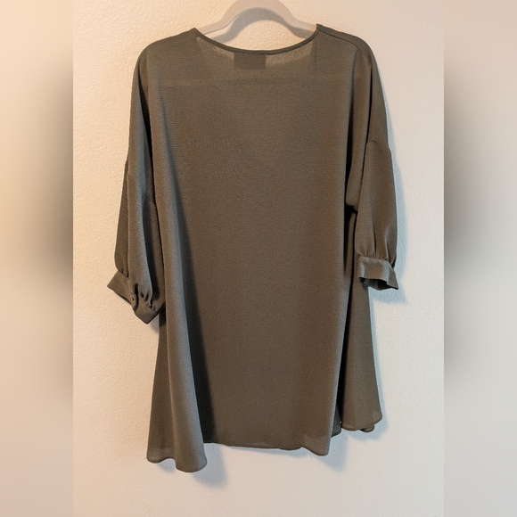 Asos Design Women's Olive Green V-Neck Top - Picture 2 of 4